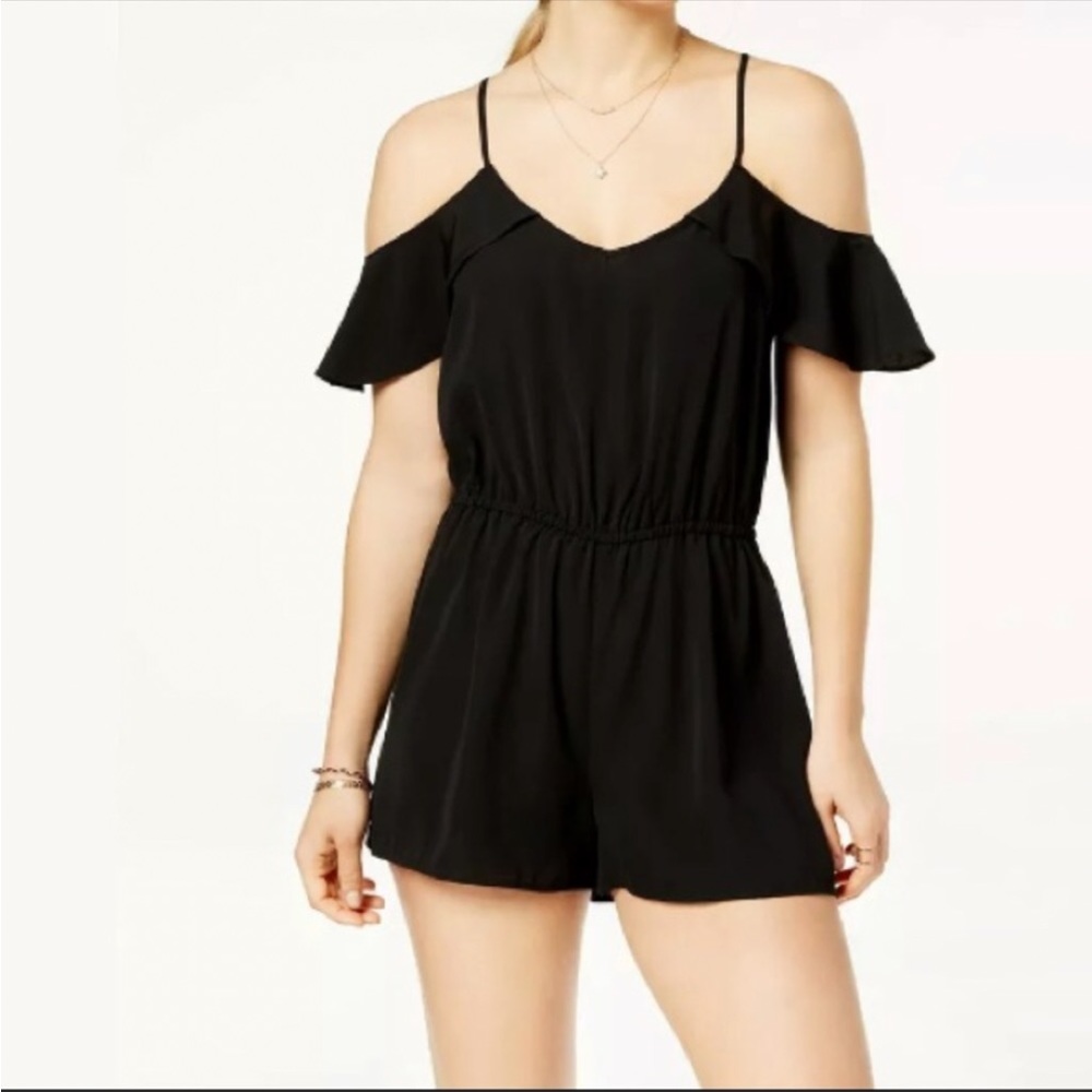 Bebop- Black Cold Shoulder Romper